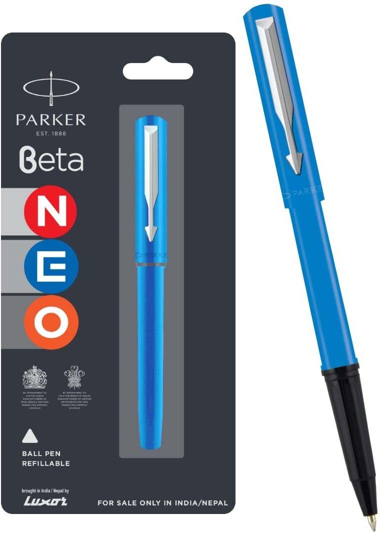 Parker Beta Neo Chrome Trim, Blue Body Colour, Ideal For Professionals Ball Pen-picture-19