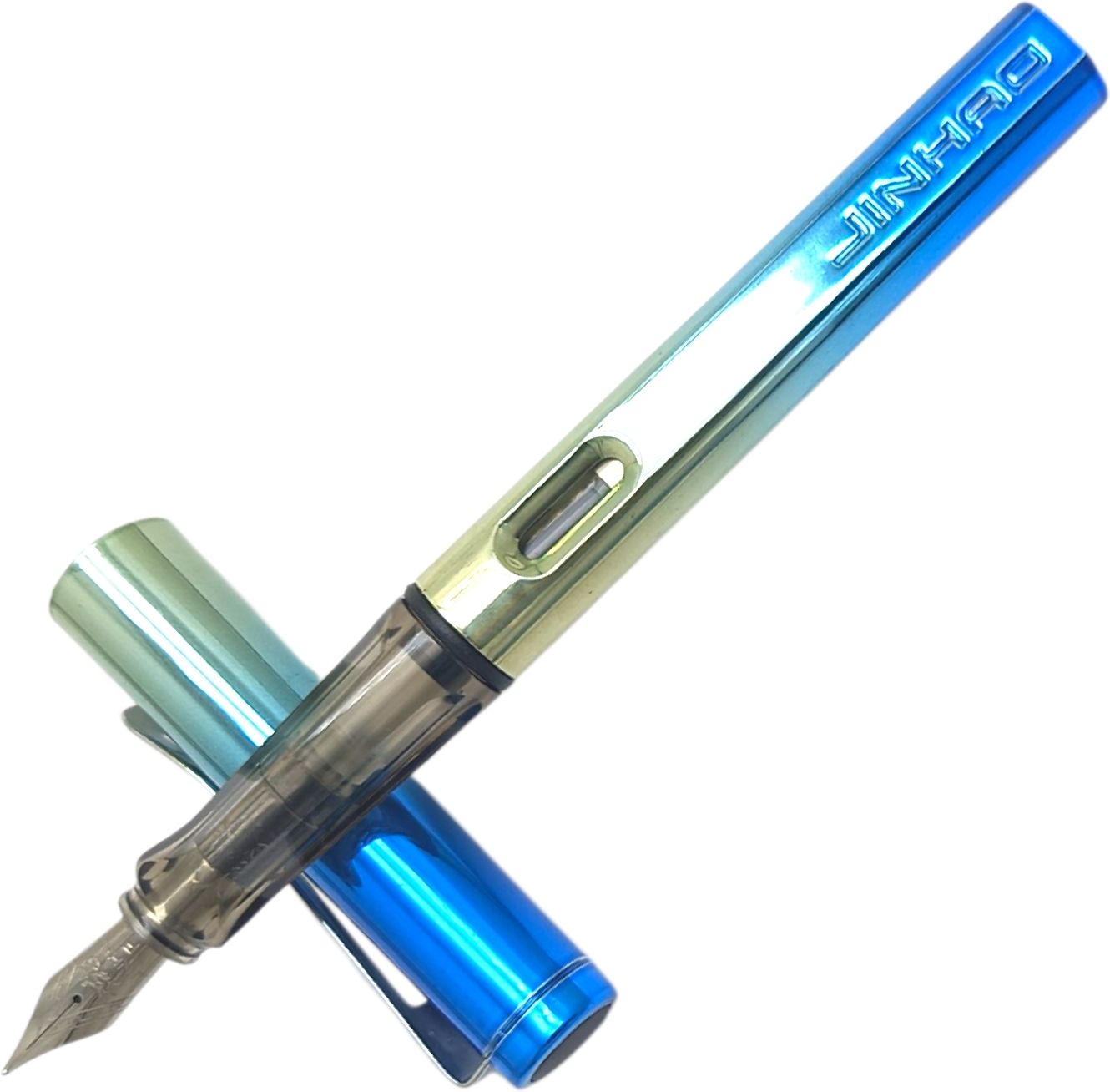 Student Series Jinhao 599 Blue Dual Tone With Designer Chrome Trims Best Gift Fountain Pen-image-43
