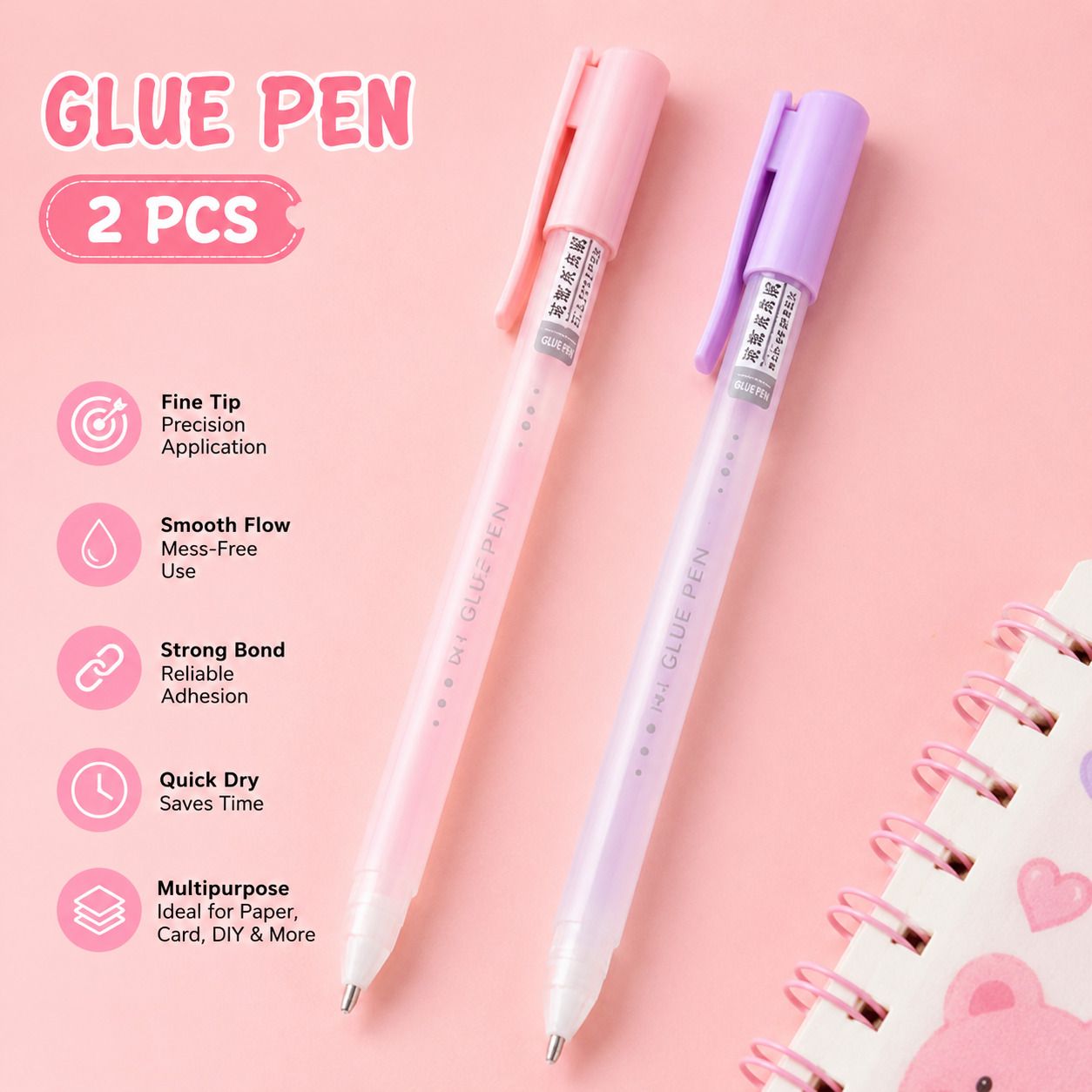 hh femmora Quick Dry Glue Pen for Paper Craft- Multipurpose Fine Tip Adhesive Glue Pen Gift Set-picture-14