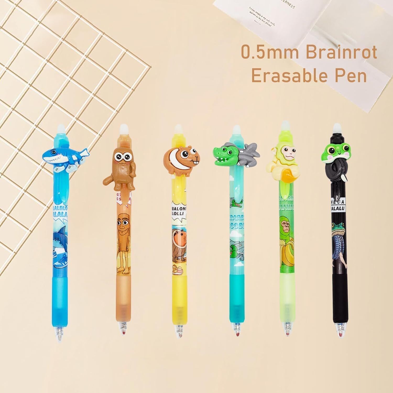 krishnaya Erasable Cartoon Pens Smooth Writing for Kids School Study & Gift Item 6 Piece Ball Pen-picture-19