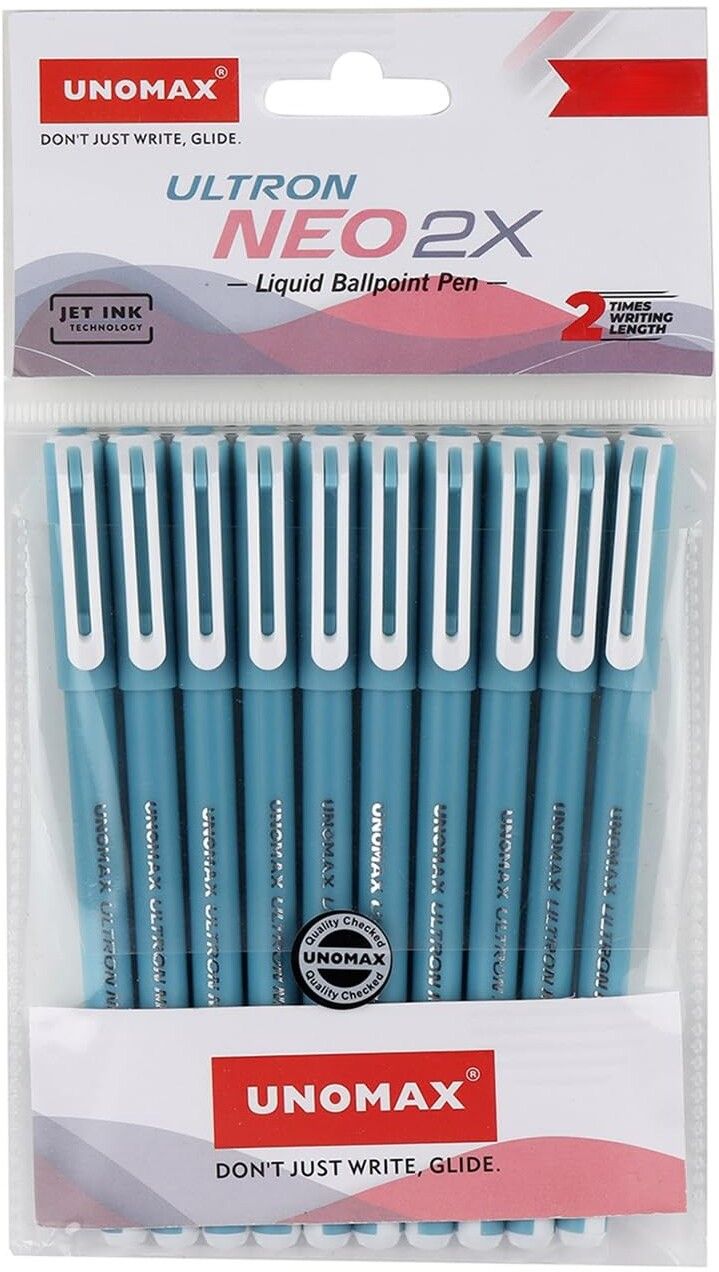 unomax ULTRON NEO 2X | LIQUID BALLPOINT PEN | INK - BLUE | 10 PENS | Ball Pen-picture-25