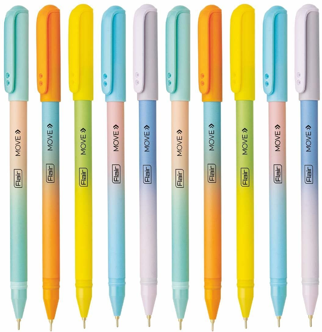 flair MOVE BALL PEN | 10 PENS | Matt Finish Pastel Body Colors | Ball Pen-picture-22