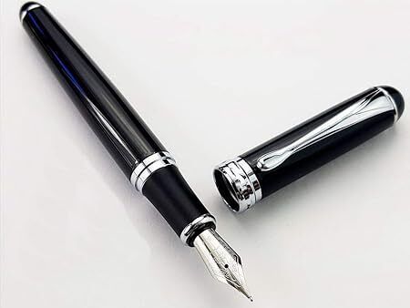 HoneyLush Jinhao X750 Black Glossy Finish Fountain Pen Medium Nib Fountain Pen-picture-21
