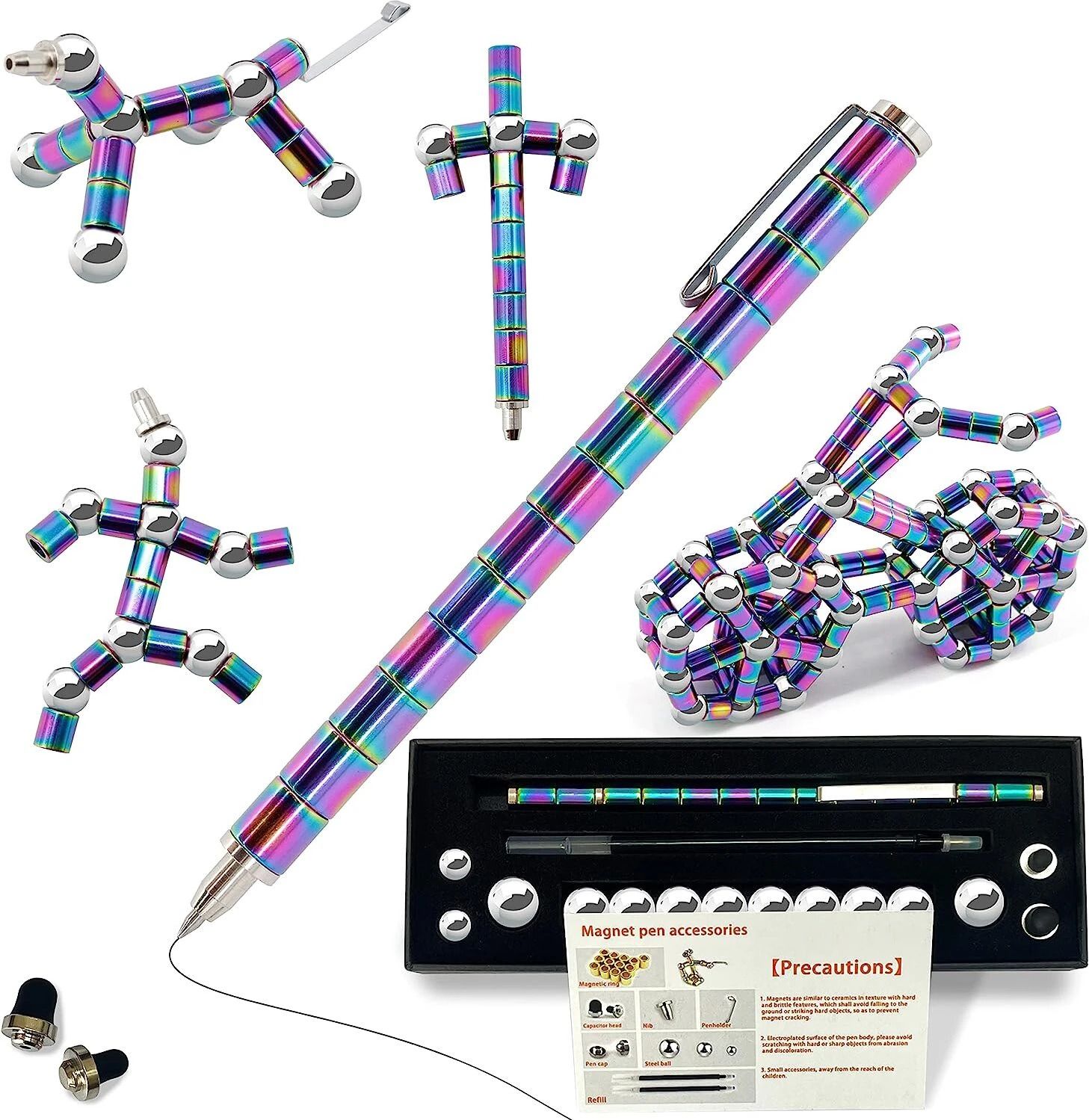 Fidget Pen,Magnetic Metal Pen, Multifunctional Decompression Magnetic Metal Pen Ball Pen-image-15