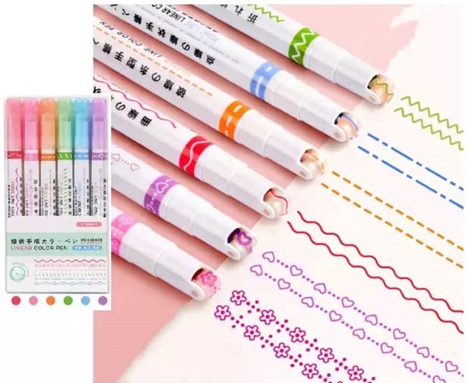 Linear curve pen for kids for drawing, doodling and stamping Roller Ball Pen