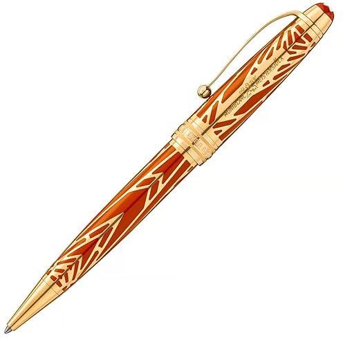 montblanc Gold & Red Meisterstuck The Origin Collection Solitaire Midsize Ballpoint Ball Pen-picture-44