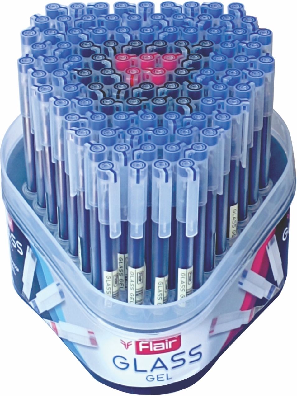 Glass Gel Pack of 100 Gel Pen