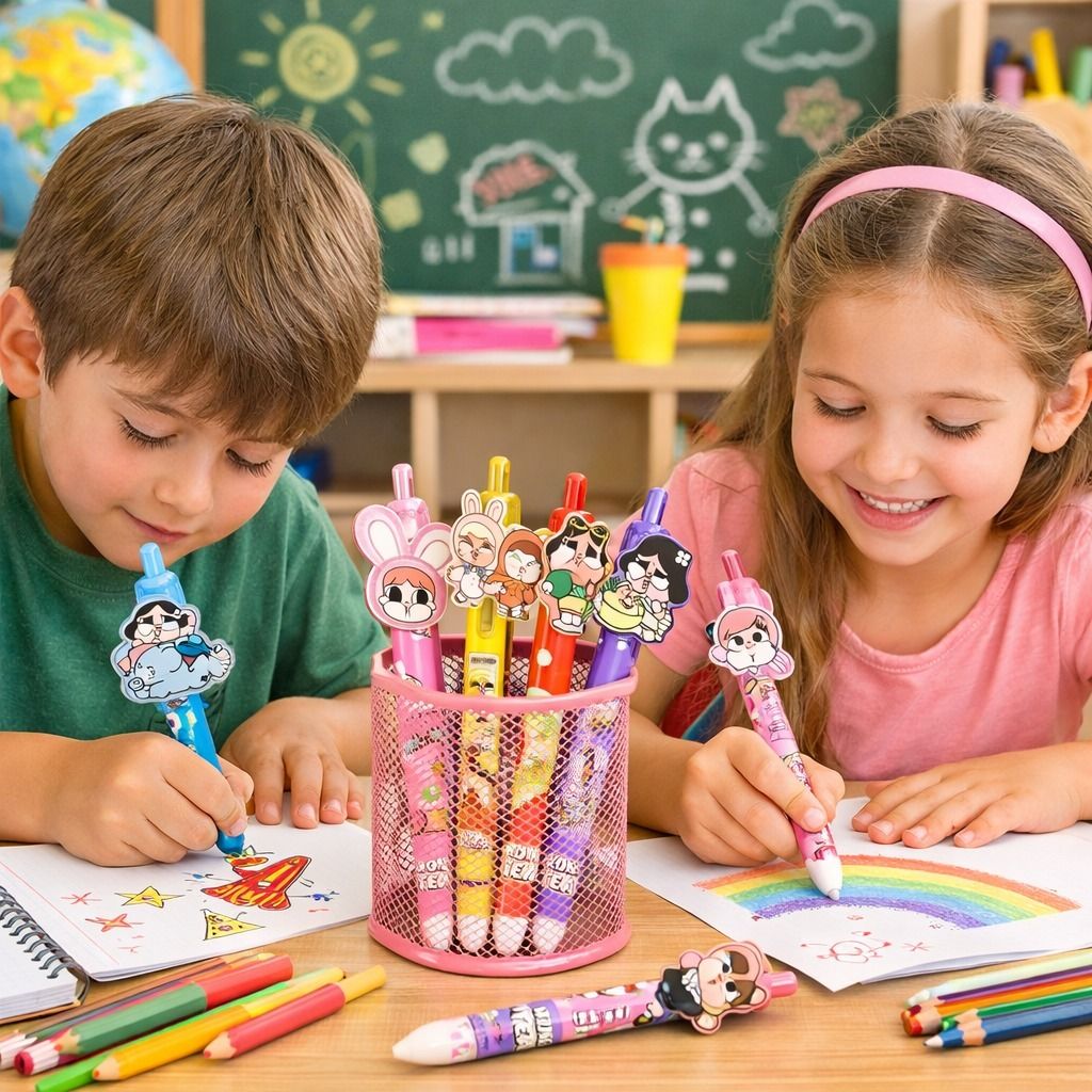krishnaya Cry Baby Cartoon Pen Ideal for School Office & Gifting 4 piece Ball Pen-picture-15
