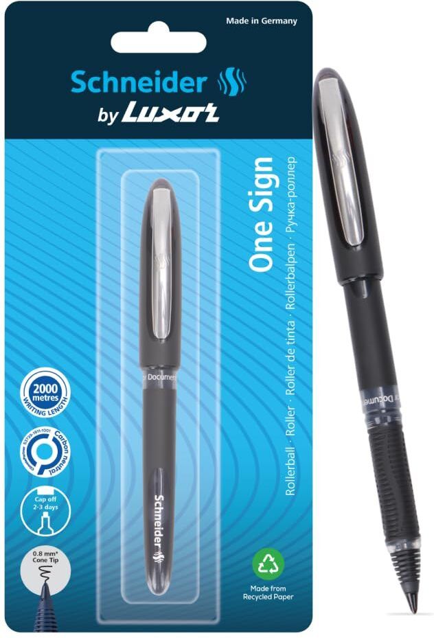 One Sign | Cone Tip | 1.0 mm | 2000 Meters Writing Length | Consistent Ink Flow Roller Ball Pen-image-15