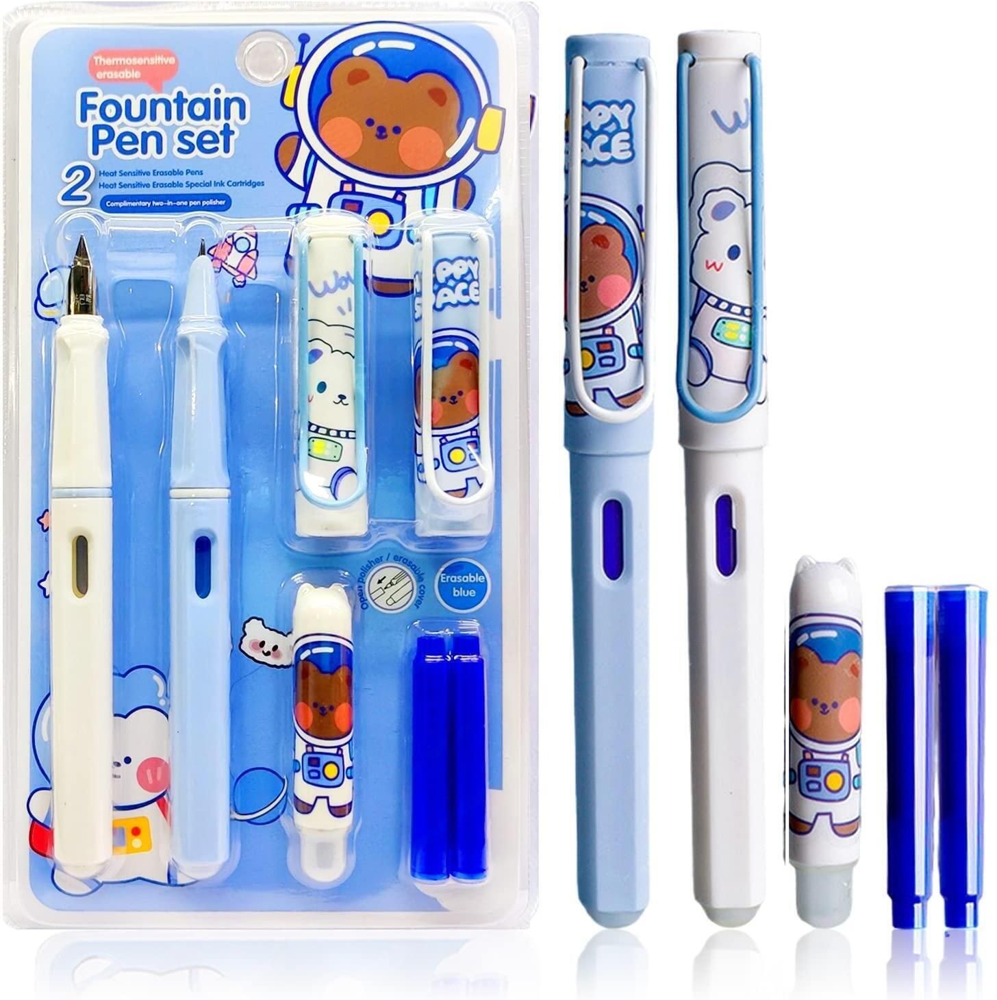 Quality Fountain Pens Set with Cartridge, Erasable Ink, Gift for Kids Fountain Pen-image-10