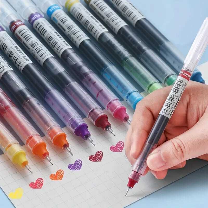 LIQUID INK ROLLER BALL PENS QUICK DRYING MULTICOLOUR INK PACK SCHOOL SUPPLIES Roller Ball Pen-image-31