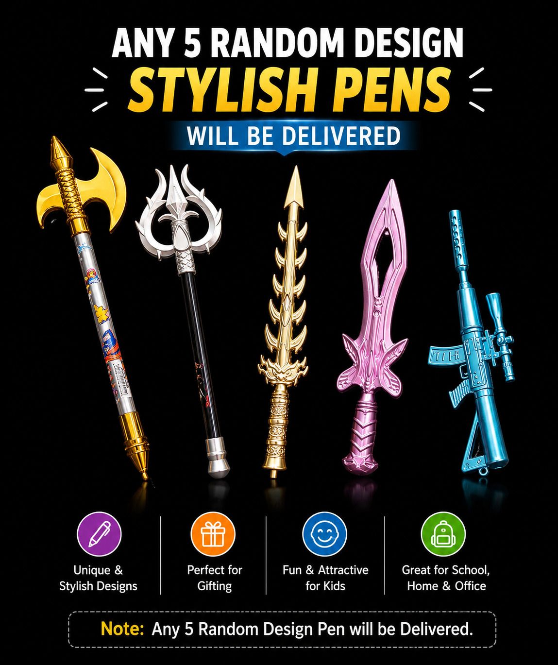 divine Combo Set of Any 5 Random Design Ball Pens for Girls, Boys, Kids(Any 5 Pcs only) Ball Pen-picture-20