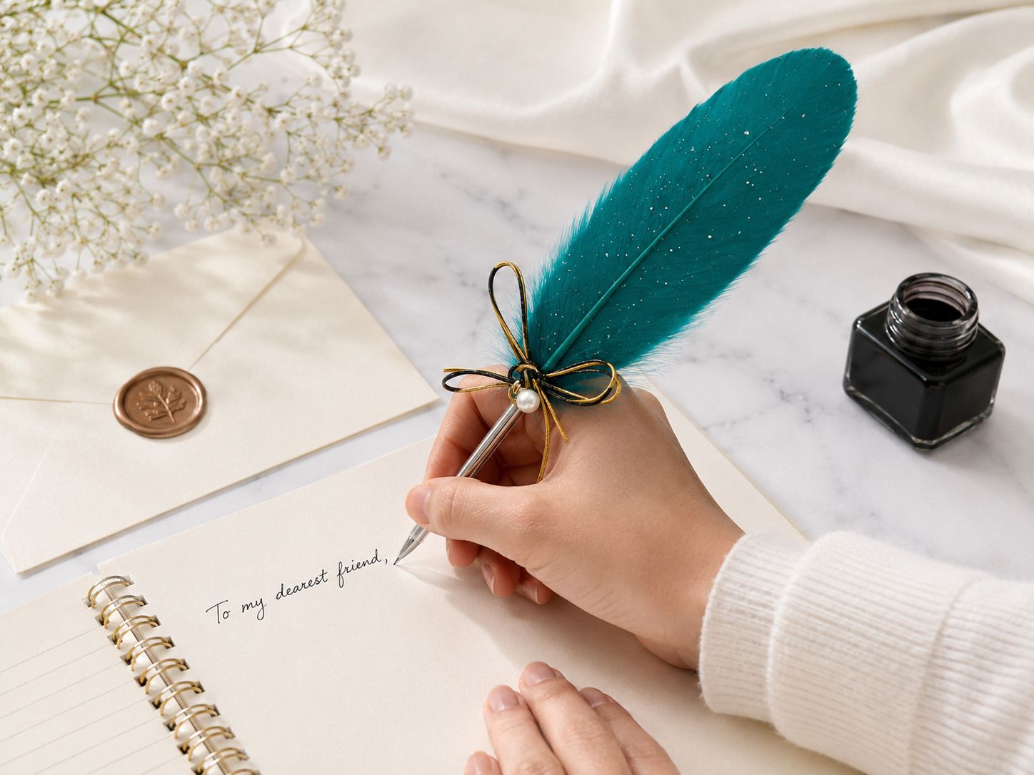 goldfinch Pen With Beautiful Feather Silver Plated Feather Pen Signature Pen Ball Pen-picture-26