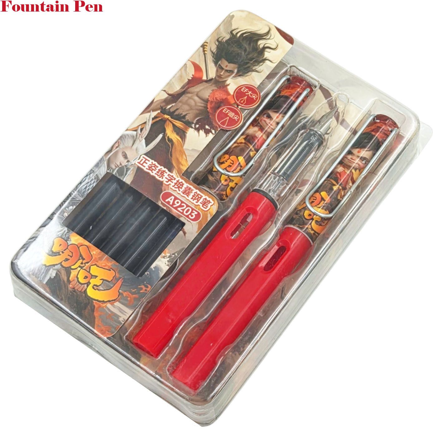 poksi Refillable Fountain Pen Set with 2 Pens & 5 Ink Cartridges | Gift Pack Fountain Pen-picture-17