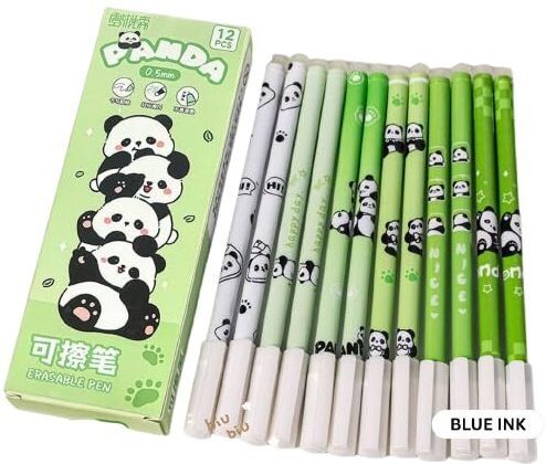 apcatio Panda Erasable Gel Pens, Blue Ink, 0.5mm Fine Tip, Smooth Writing, Gel Pen-picture-36