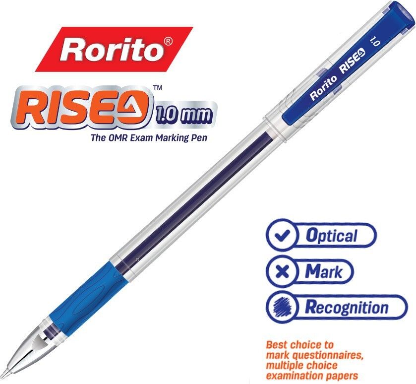 rorito Riseo Ball Pen 40 Blue 1.0 MM tip easy marking Soft grip for comfortable writing Ball Pen-picture-23