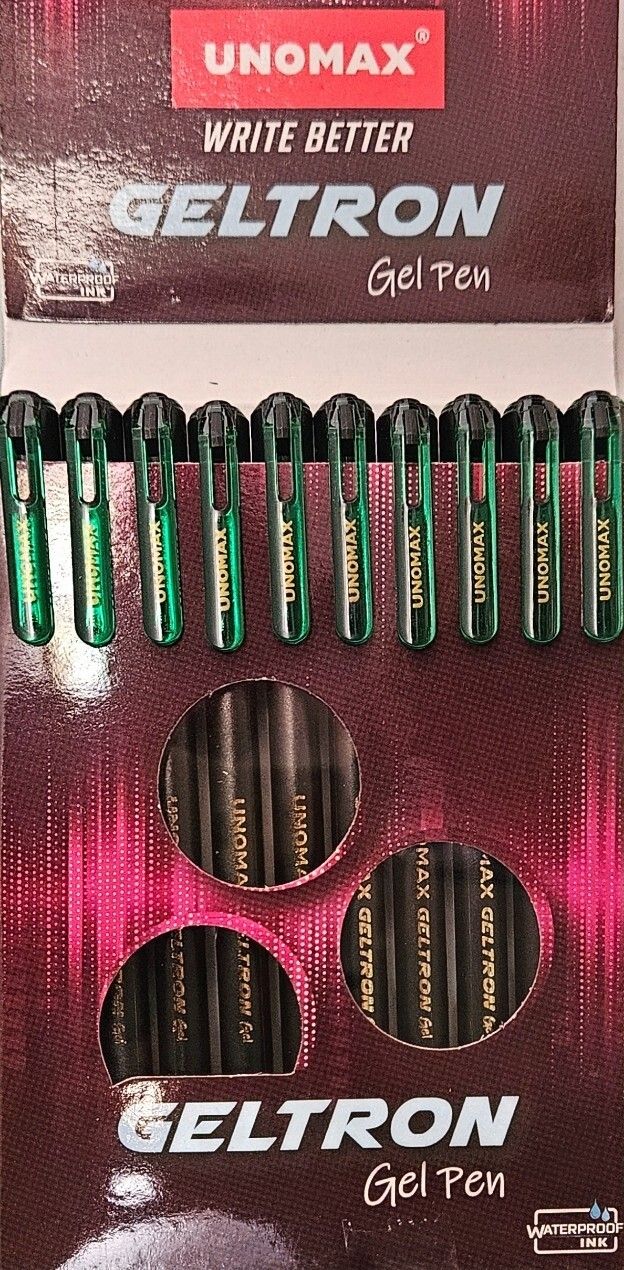 unomax GELTRON GEL PEN | INK - GREEN | 10 PENS | Gel Pen-picture-10