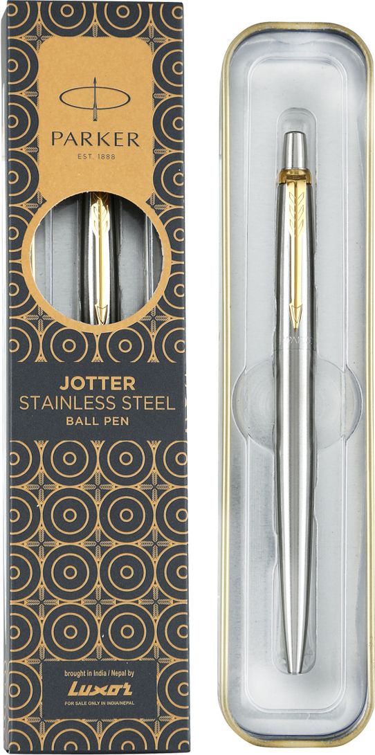 parker Jotter Stainless Steel, Gold Trim Ball Pen-picture-18