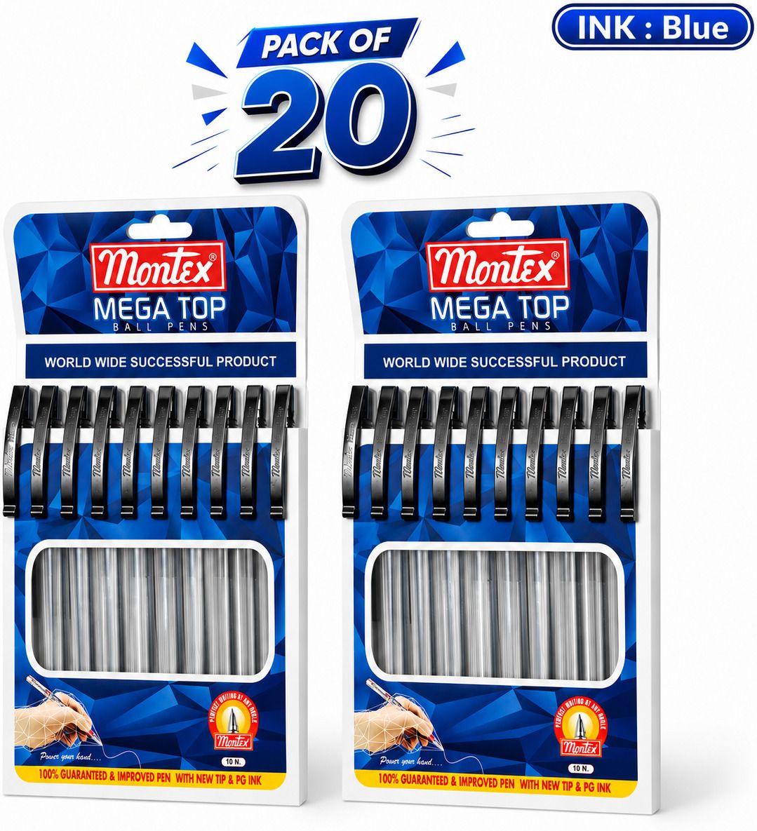 Montex Mega Top Ball Blue pen Premium Ball Pen-picture-1