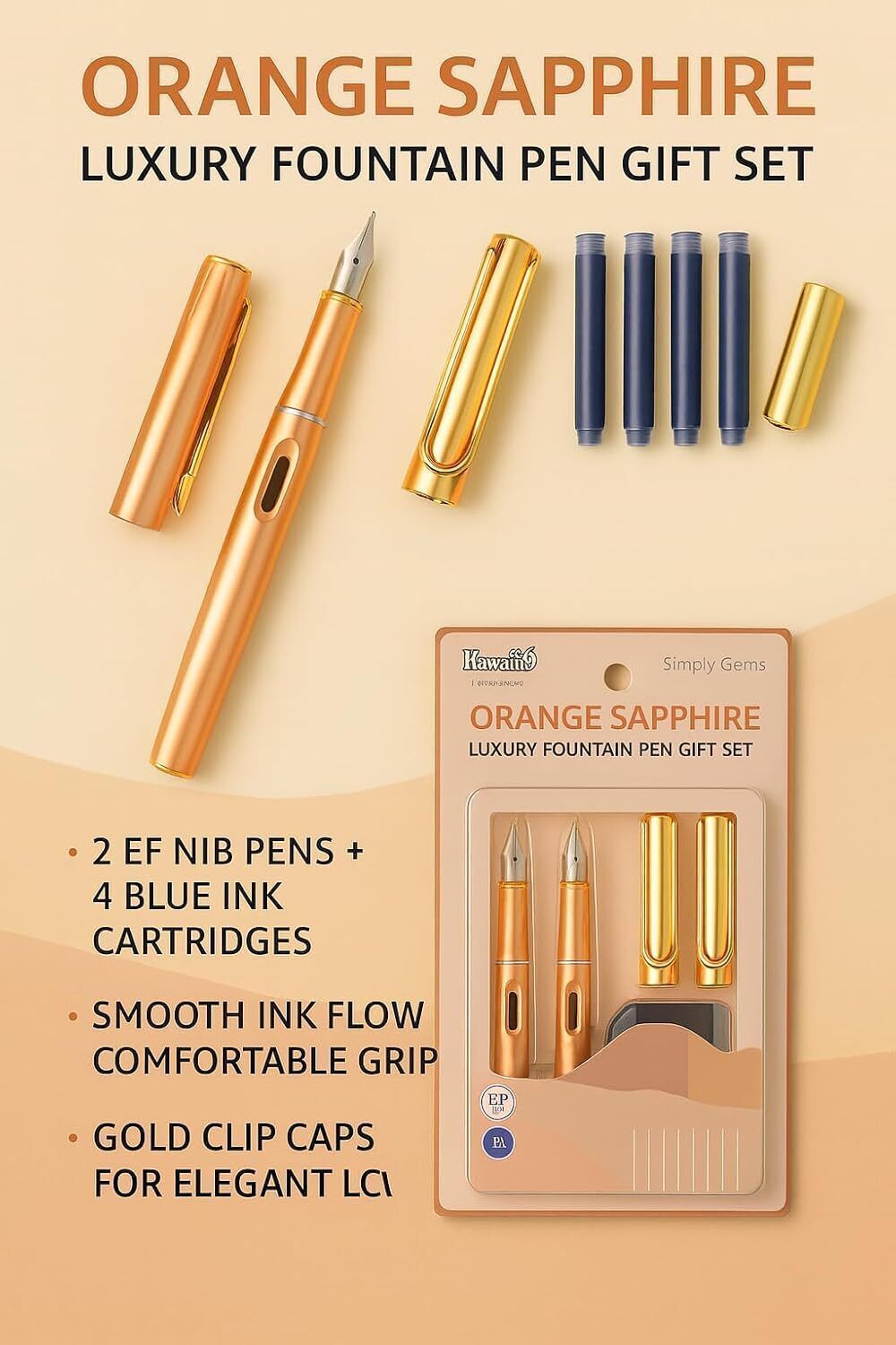 Fountain Pen Replacable Ink EF 0.38mm Pens Birthday Return Gift,Set Fountain Pen-image-42
