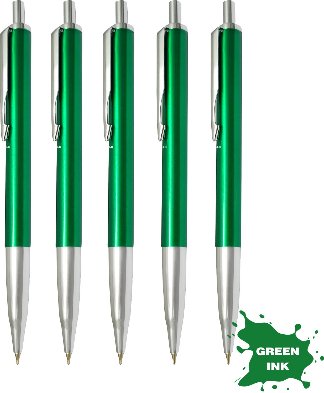 ujji Green Ink Retractable Metal Ball Pen-picture-20