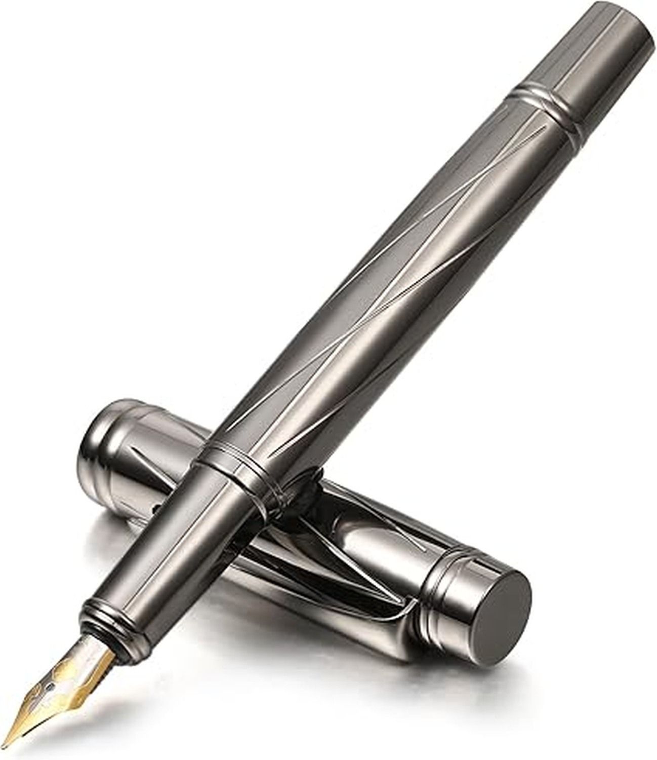 ® Jupiter Trading Edition F168 Gun Metal Body Germany Iridium Nib, Refillable Fountain Pen-image-14