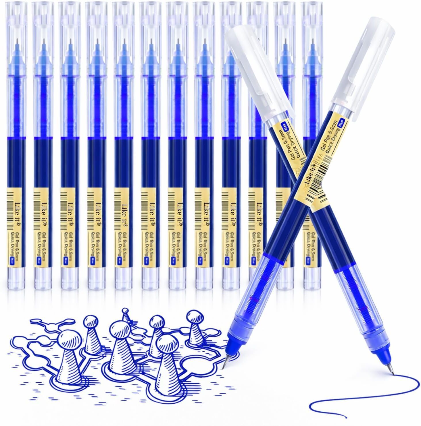 0.5mm Roller Pen Color ink Straight Liquid Rollerball Gel Pen for Stationery Gel Pen-image-34