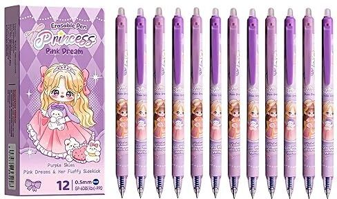jbrstore Princess 12 Pcs of Erasable Gel Pens Lightweight and Comfortable Grip Gel Pen-picture-10