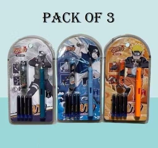 Set of 3 Naruto Themed Ink Pen with 4 Cartridges for Kids Fountain Pen-image-8