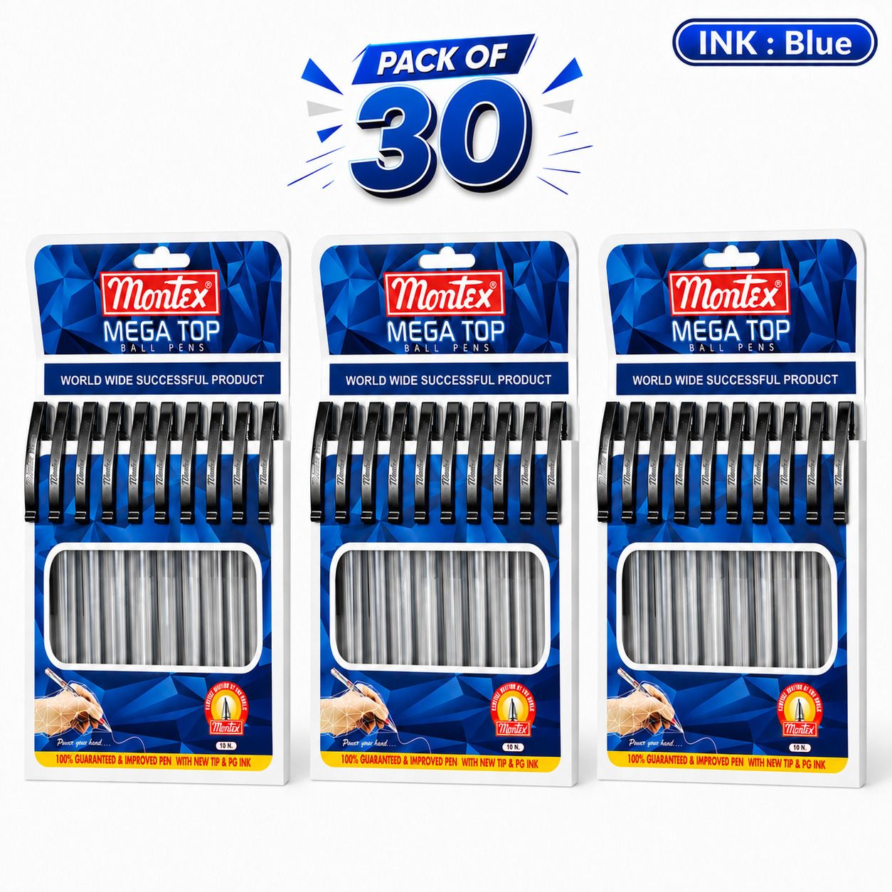 Montex Mega Top Ball Blue pen Premium Ball Pen-picture-2