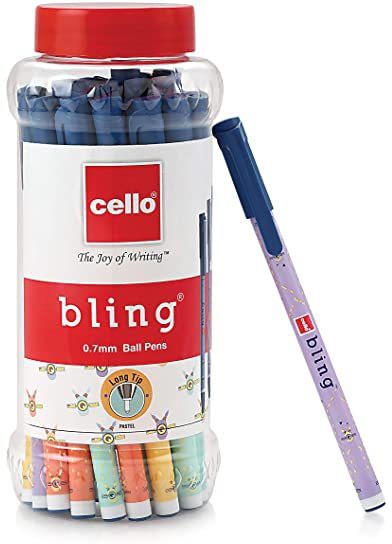 Cello Bling Pastel Ball Pen (Pack of 25, Blue)