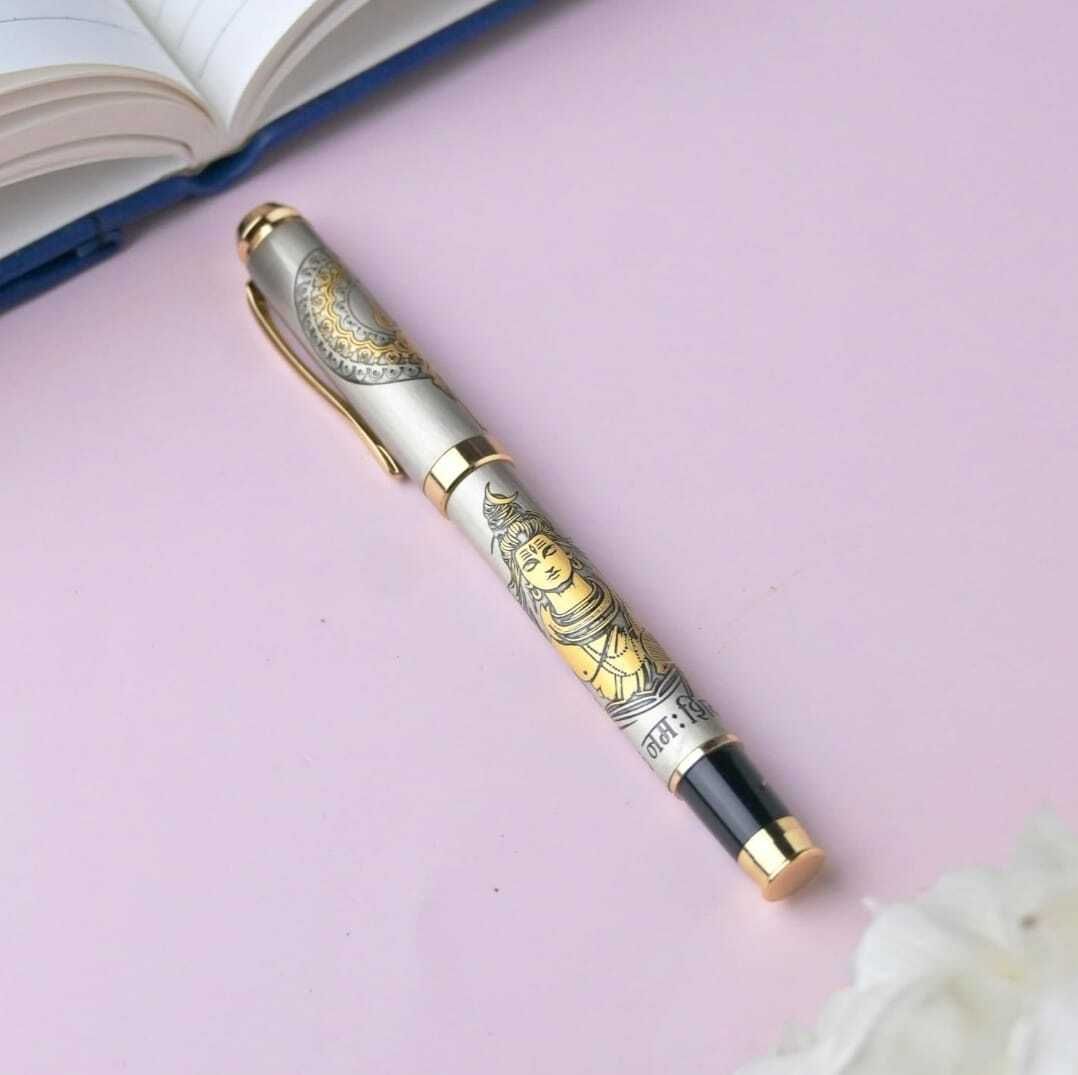 firstchoice Lord Shankar Mahadev Luxury Gold Metal Roller Ball Pen | Spiritual Gift Ball Pen-picture-27