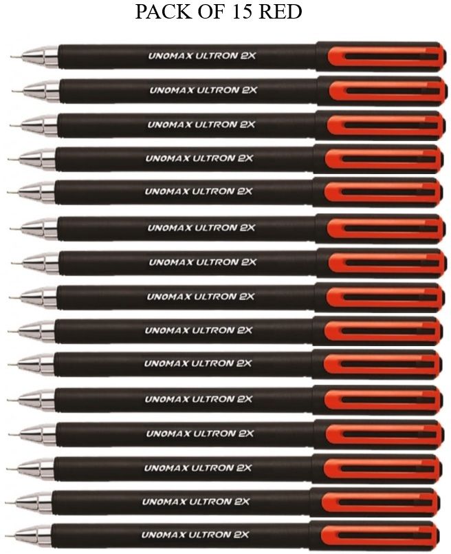 unomax Ultron 2X Ball Pen RED Ink Ball Pen-picture-22