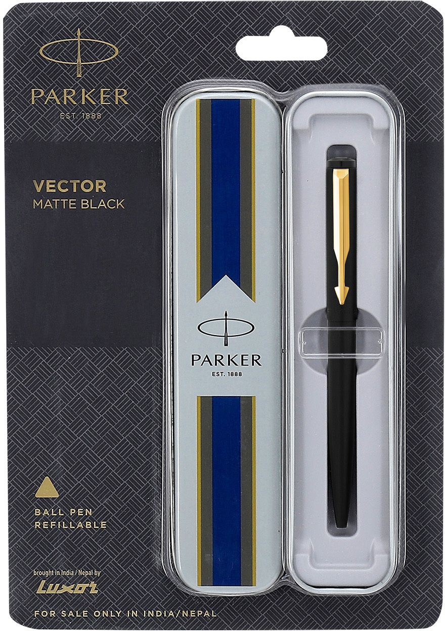 Vector Matte Black, Gold Trim Ball Pen-image-28