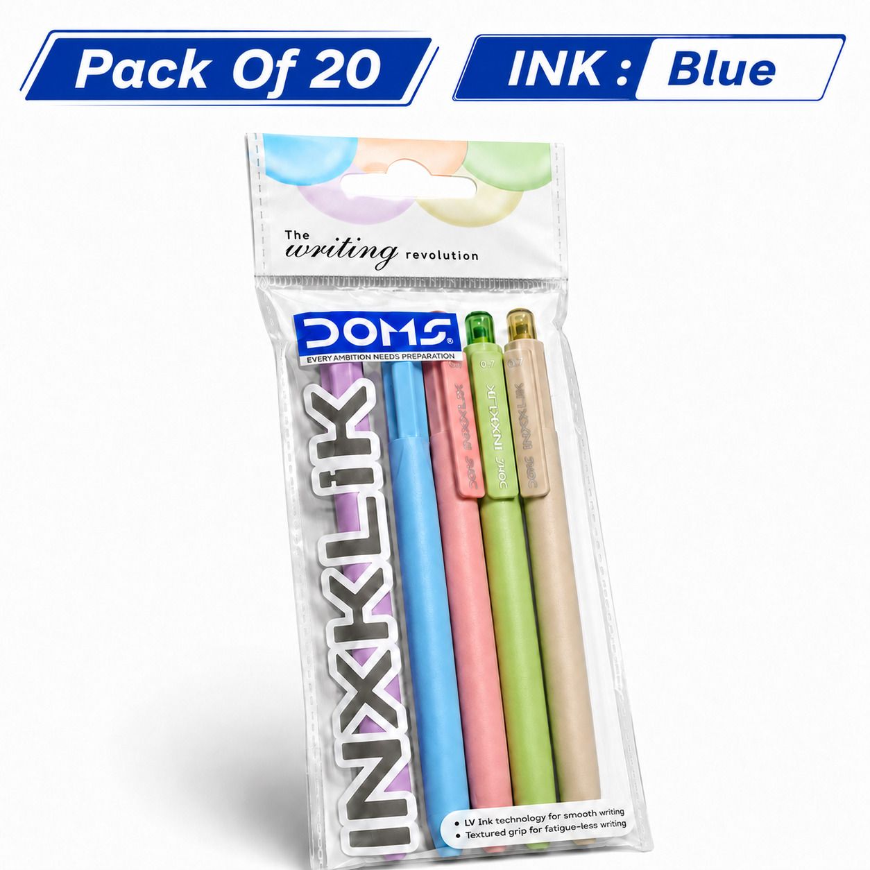 Doms INXKLIK Blue Premium Ball Pen-picture-34