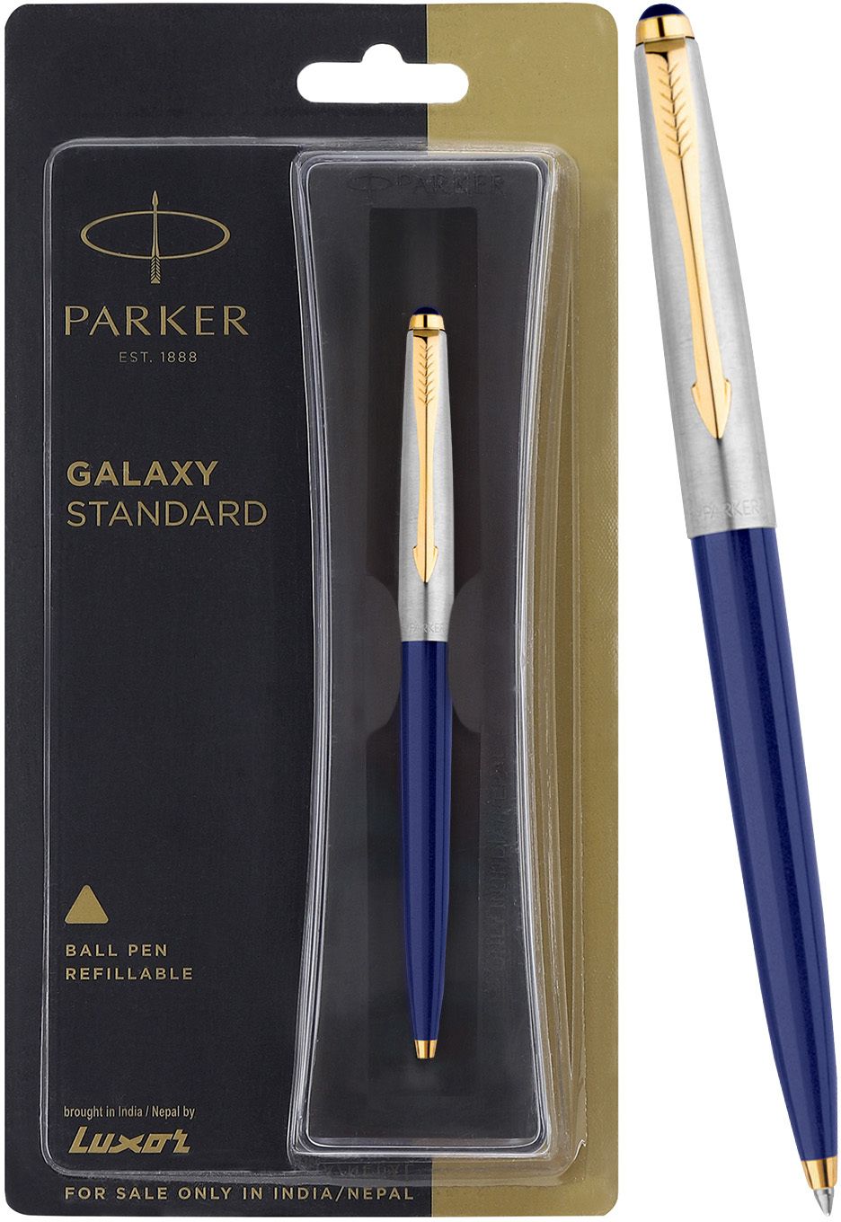 parker Galaxy Standard Gold Trim Blue Body Color Ball Pen-picture-12
