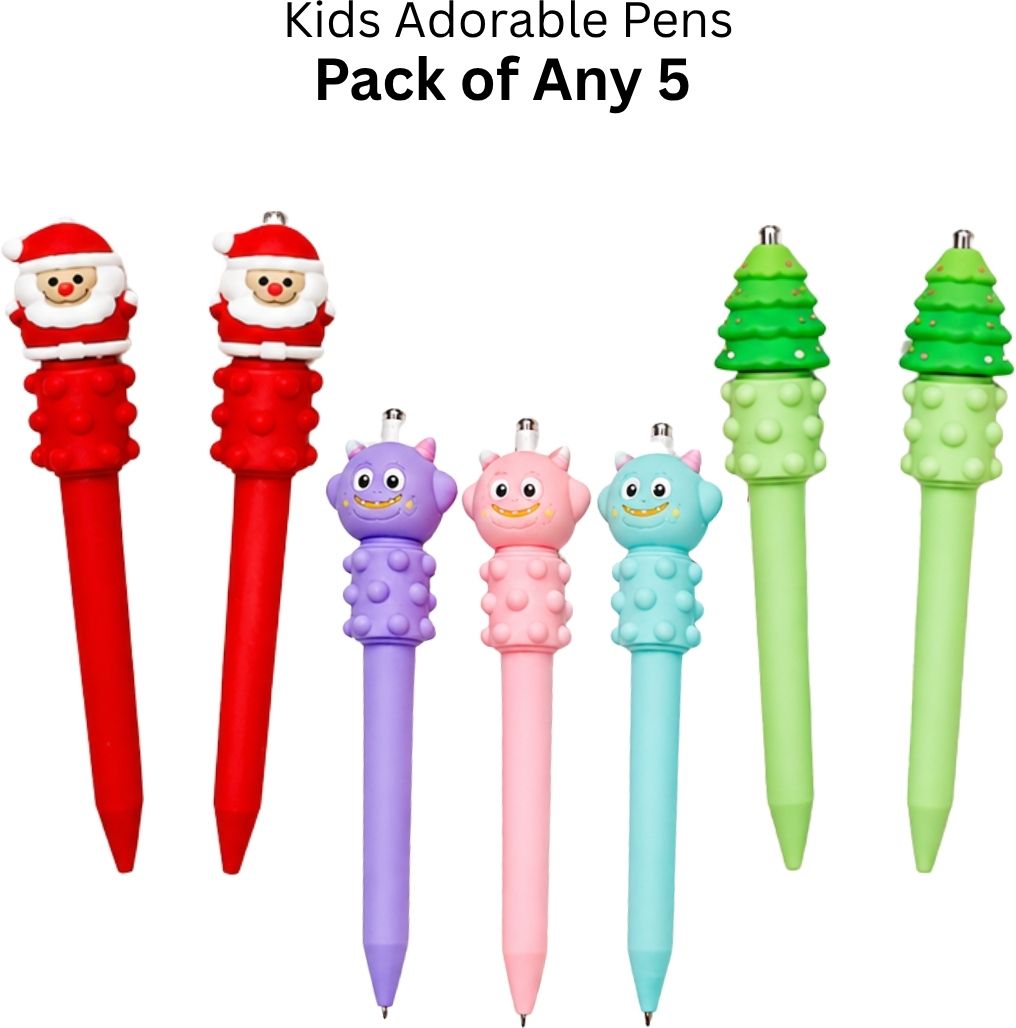Kids Retractable Designer (5 pens) Assorted Cartoon theme Gel Pen-image-15
