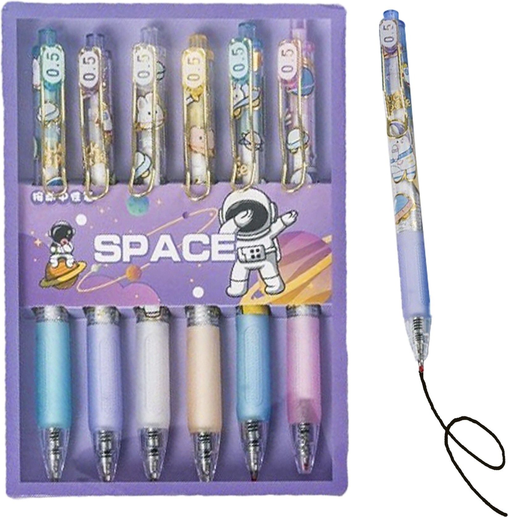 wishkey Space Design Black Gel Pen Set For Boys & Girls, Smooth Retractable Pen for Kids Gel Pen-picture-14