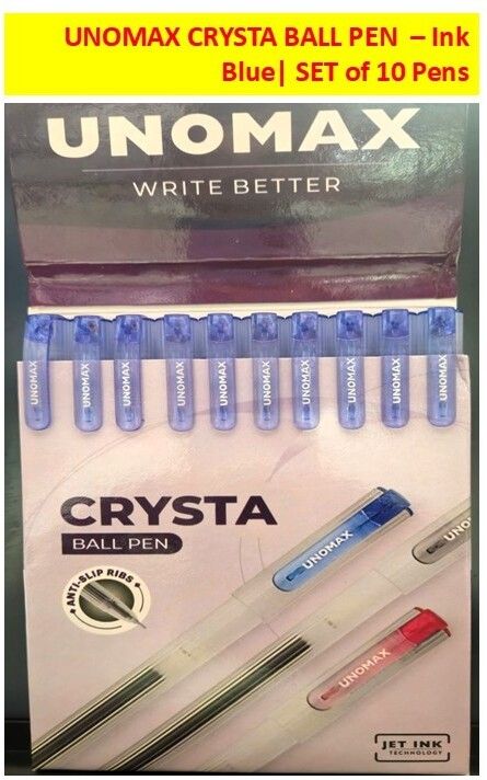 CRYSTA BALL PEN | 10 PENS | INK - BLUE | TRANSPARENT BODY | Ball Pen-image-20