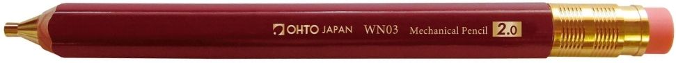 ohto WN03 Wooden Mechanical Pencil 2.0mm Winered | Refillable Lead with Built Eraser Mechanical Pencil-picture-29