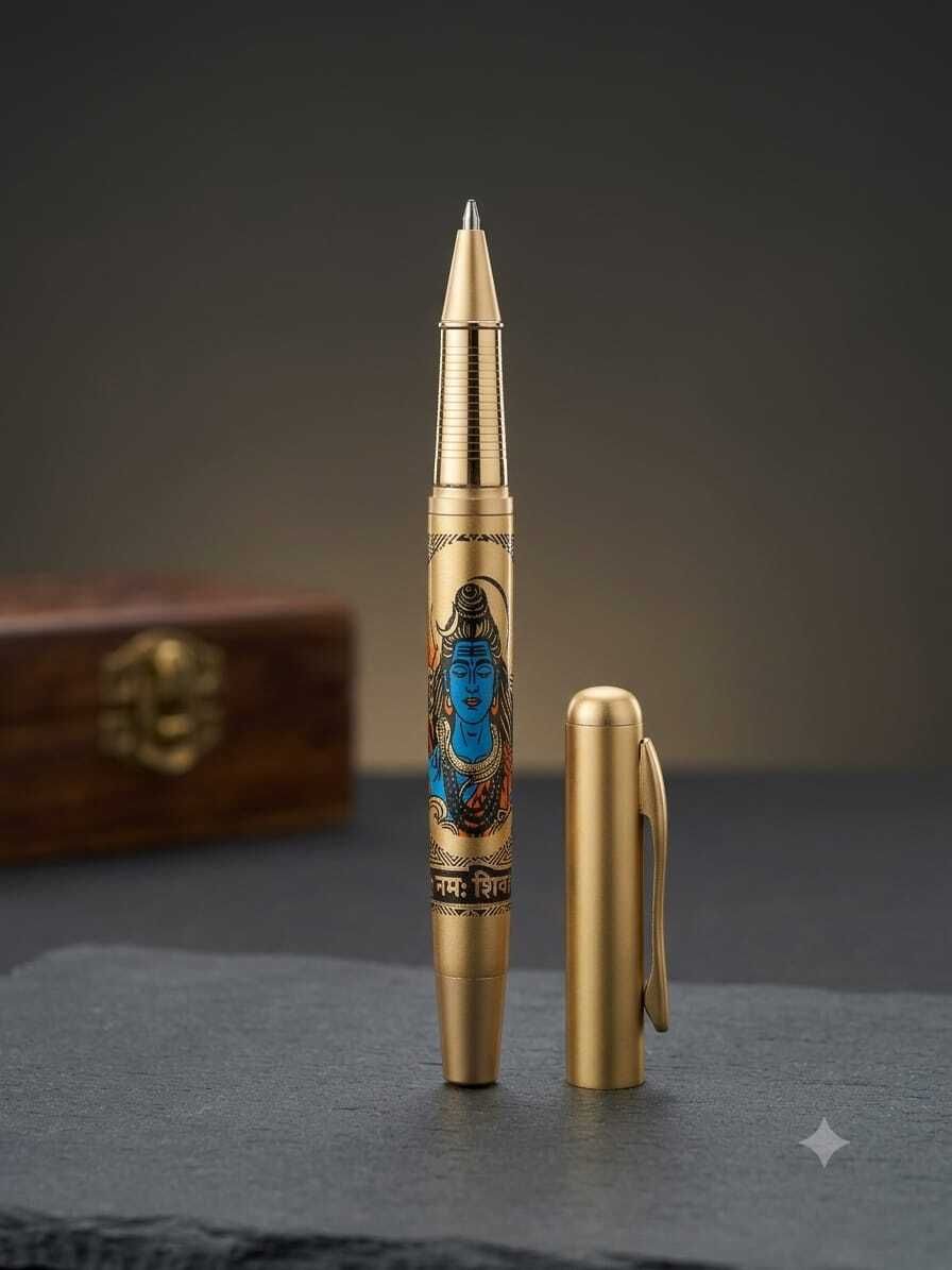 kp2 Premium Mahadev Ji Ball Pen - Om Namah Shivay Printed Pen for Gifting & Office Roller Ball Pen-picture-33