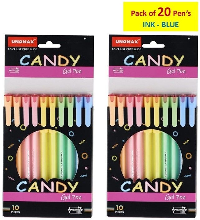 unomax CANDY GEL PEN | INK - BLUE | 20 PENS | Gel Pen-picture-12