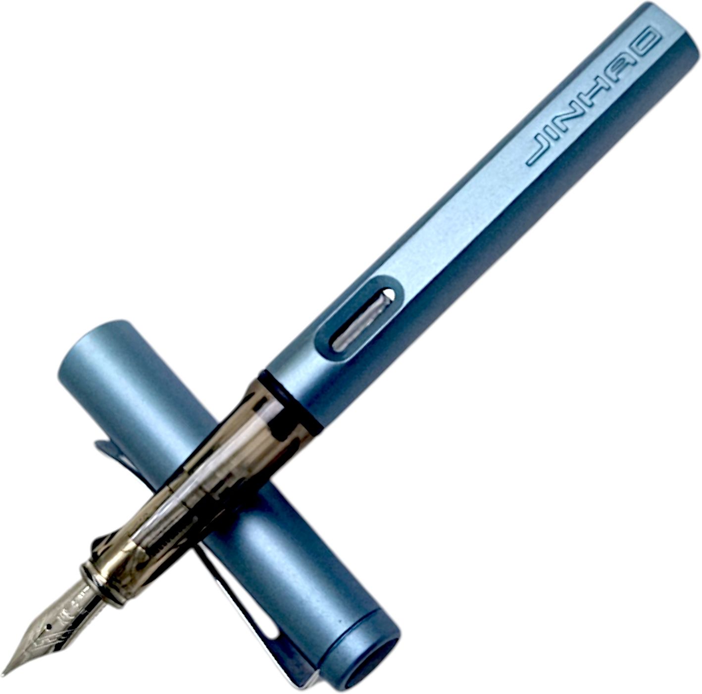 Student Series Jinhao 599 Grey Color With Designer Chrome Trims Best Gift Fountain Pen-image-36