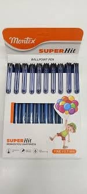 montex Super Hit Ball Pen Pack | 0.7mm Blue Ink Smooth Writing Pens Ball Pen-picture-5