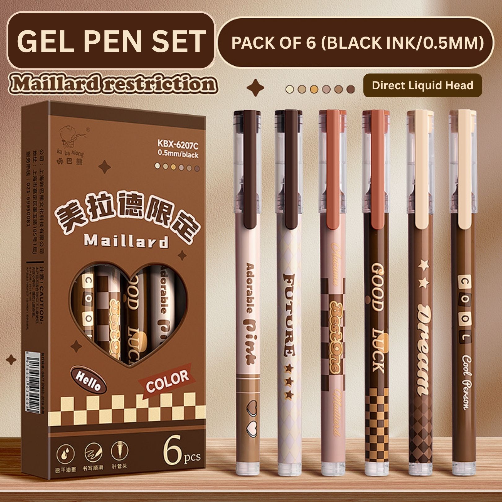 dhiya Maillard Limited Direct Liquid Gel Pen 0.5 mm Black Ink Gel Pen-picture-44