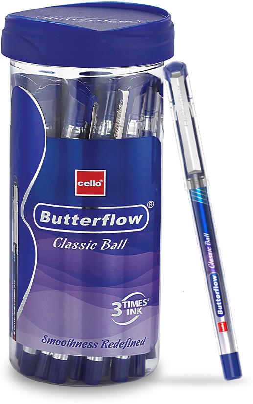 Cello Butterflow Classic Ball Pens Ball Pen (Pack of 20, Blue)