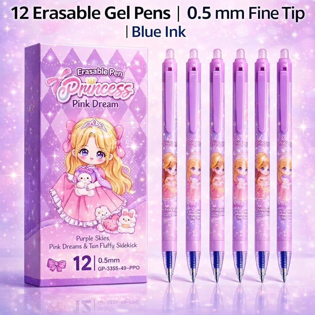 Princess Pink Dream 12 Pcs of Gel Pen with Magic Eraser Gel Pen-image-40