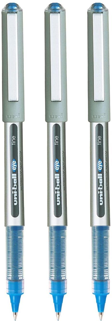 UB-157 Eye Fine Blue Roller Pen | Precise Writing | Long Lasting Ink Roller Ball Pen-image-34
