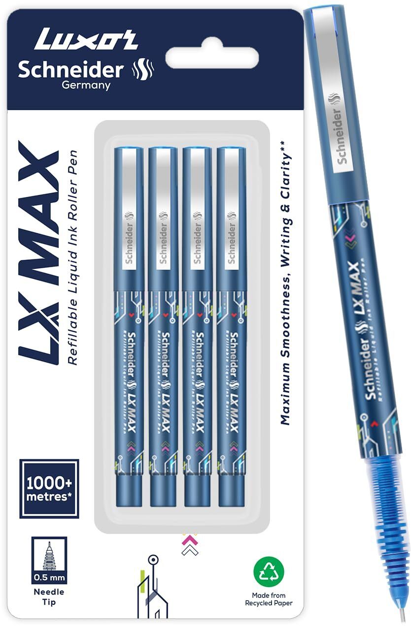 LX MAX | Needle Tip | 0.5 mm | 1000+ Meters Writing Length | German Technology Roller Ball Pen-image-20