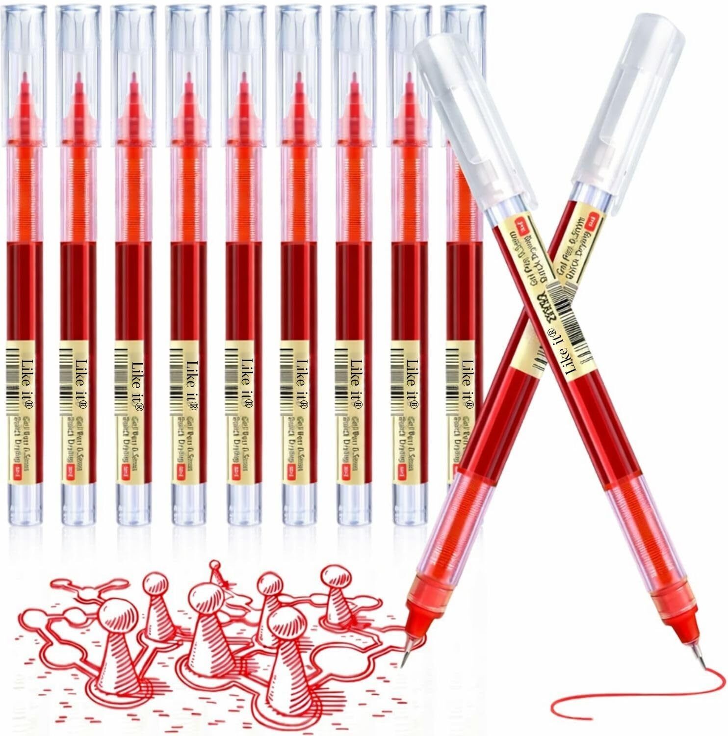 0.5mm Roller Pen Color ink Liquid Rollerball Gel Pen for Office Stationery Gel Pen-image-35